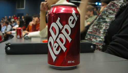 A can of Dr. Pepper.
