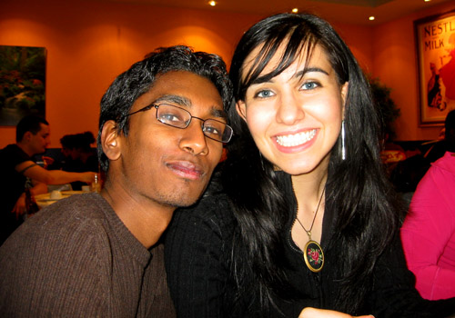 Sanaz and I at a Chinese restaurant that was not excellent — literally.