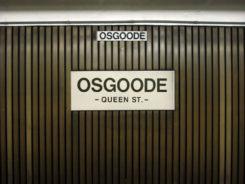 One of the signs at Osgoode Station.