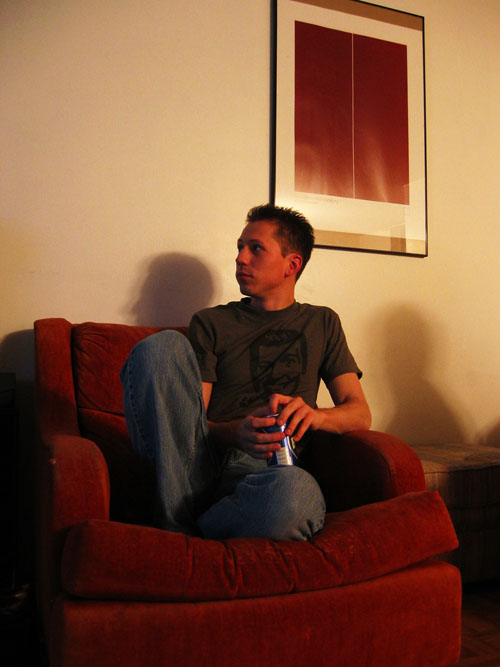 Matt in his apartment.