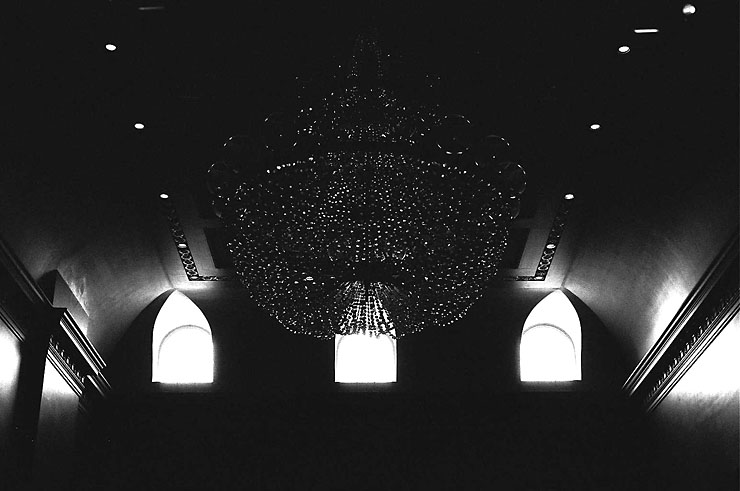 The chandelier in the St. Lawrence Hall.