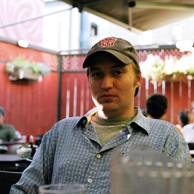 Dave in a patio in Little Italy.