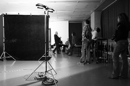 The class set up for portraiture