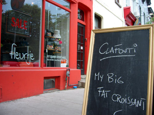 A croissant shop way West on Queen Street.