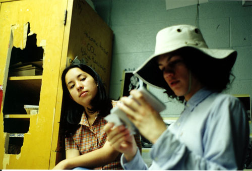 Andrew and Heather in the yearbook office.