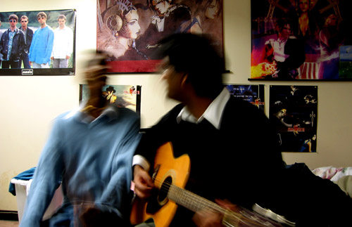 Mahi and Ahilan in my old room.