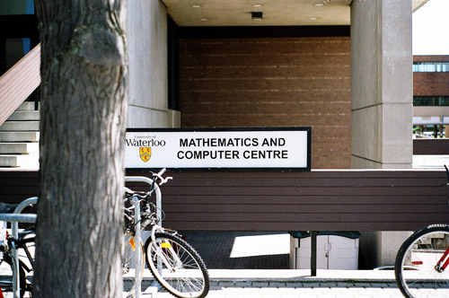 The sign in front of the Math and Computers centre.