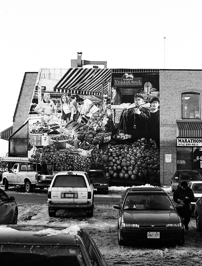 The mural across from the Midland and Finch Korean BBQ restaurant.