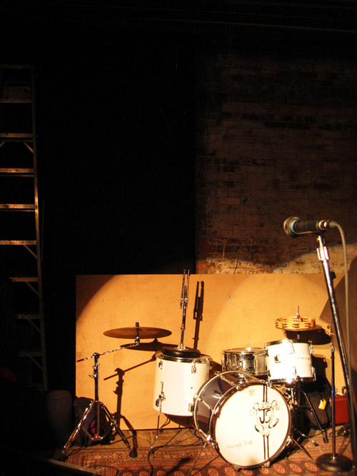 The drum set at Cinecycle.