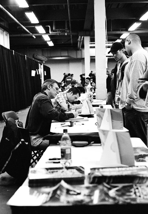 Artists and writers at the 2005 Toronto Comicon.