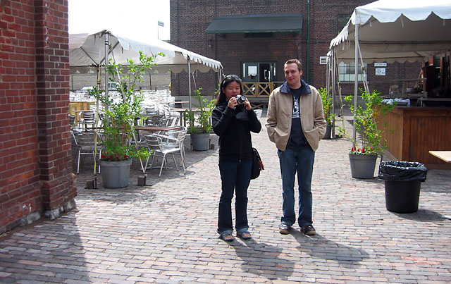 Carvill and Dave in the Distillery District.