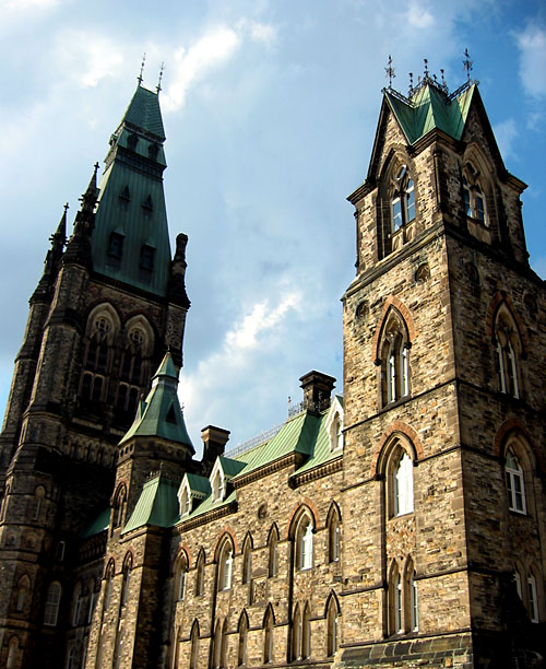 The parliament buildings in Ottawa.