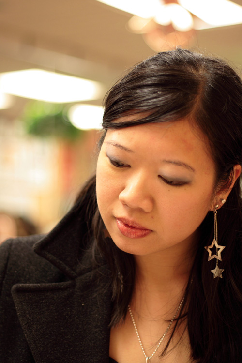 Steph in a Chinese restaurant in Chinatown.