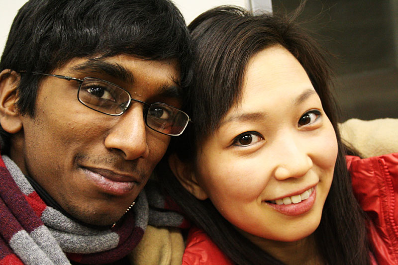 Tomoko and Me on the Tokyo subway.