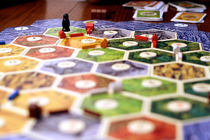 The Settlers of Catan board game.