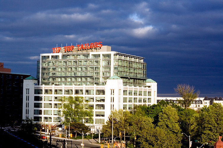 The Tip Top Lofts and a strange looking sky.