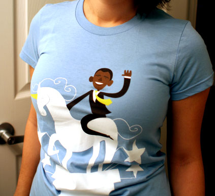 Shima in her Obama T-Shirt
