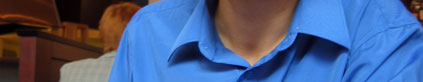 Simon's blue shirt collar; shot inside Jump.
