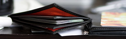 My new Slimmy wallet.  It is black and red.
