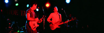 The two singers from the Tangiers on stage at the horseshoe, the rest of the band not visible in the back