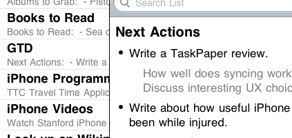 TaskPaper on my iPhone